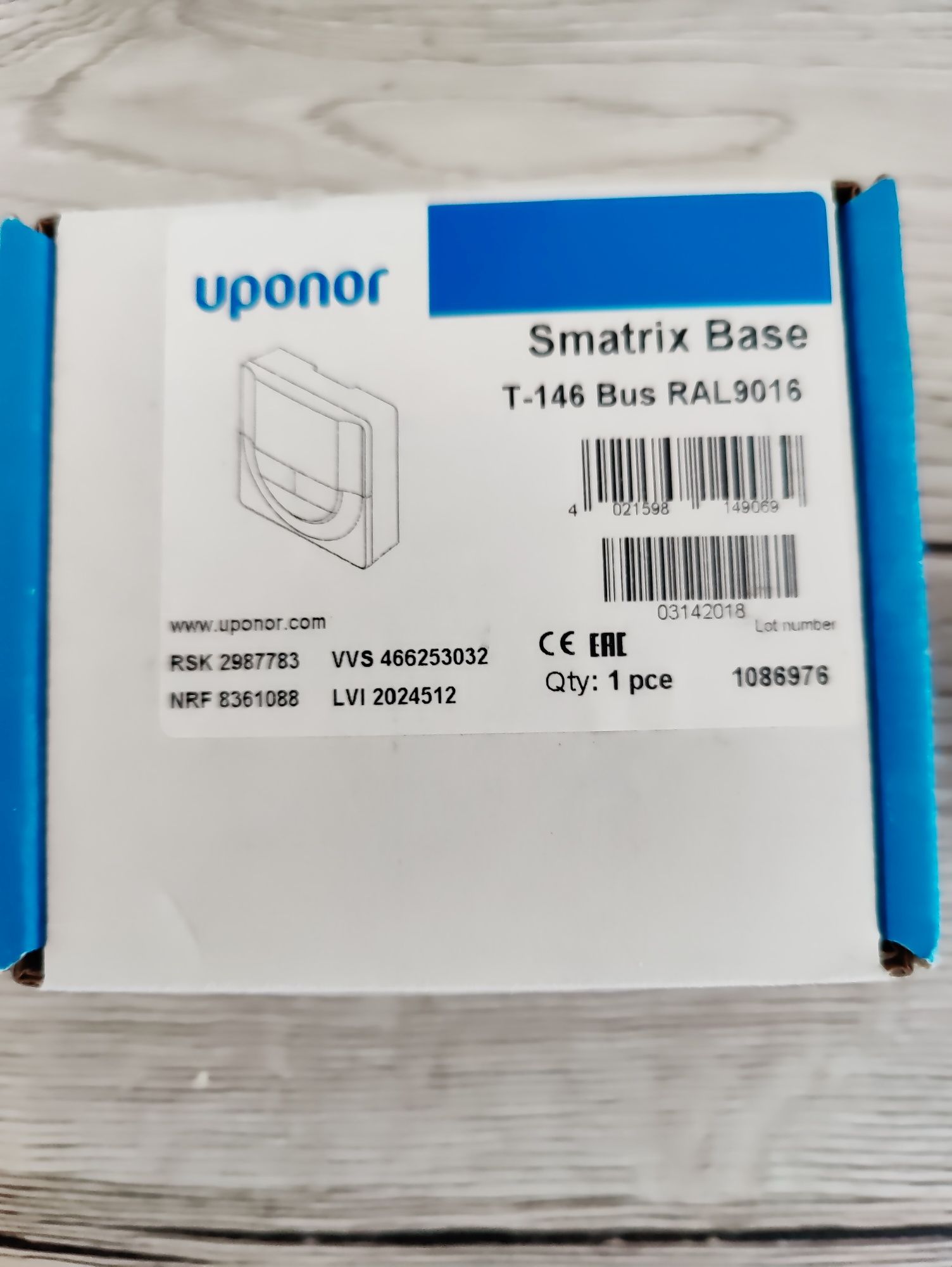 termostat UPONOR SMATRIX BASE  digital T-146 alb 3 buc