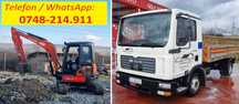 Inchiriez Autobasculanta + Minexcavator, dotat cu picon, cupe si taluz