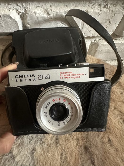 Фотоапарат Смена 8М + кожен калъф – отлично състояние, колекционерски