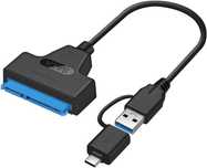 Cablu adaptor USB 3.0 + USB-C la SATA 3 pt HDD SSD laptop 2.5 inch