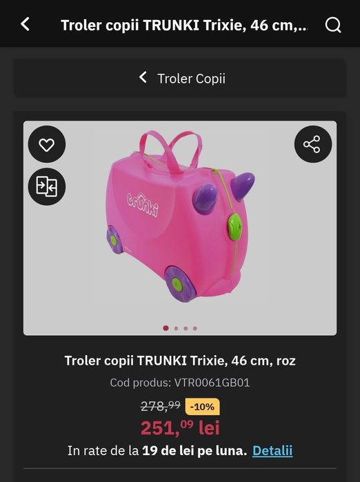 Troler copii TRUNKI Trixie