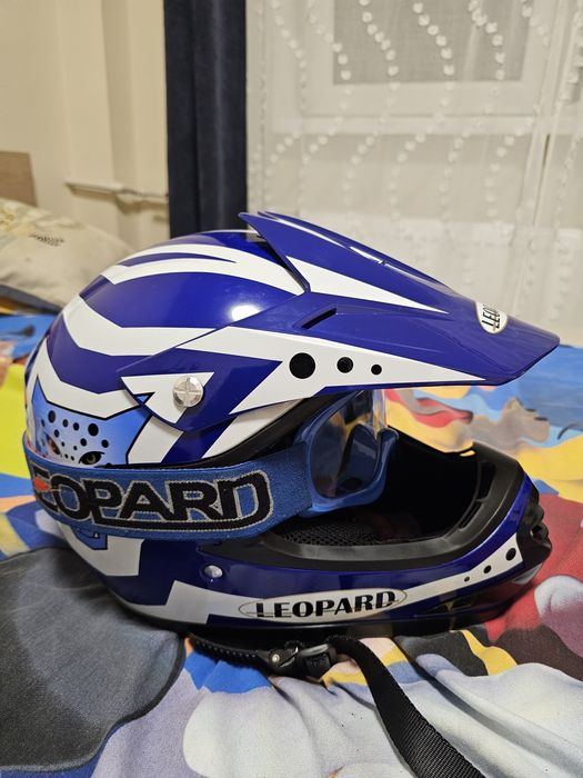 Casca Leopard enduro pentru bicicleta sau atv si ochelari pentru copii