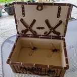 Cos picnic din bambus pentru doua persoane.