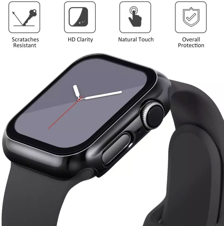 Протектор за часовник Apple Watch 8 7 6 SE 5 4 45 / 41 40 44 + стъклен