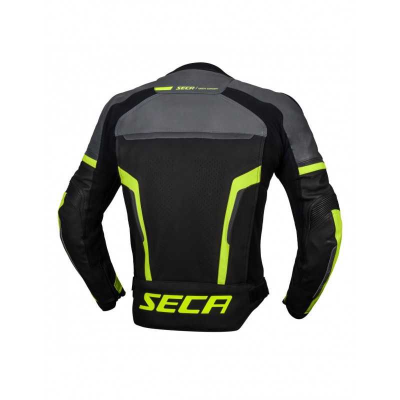 НОВО Кожено мото яке Seca Hooligan TITANIUM/FLUO YELLOW XL и XXL