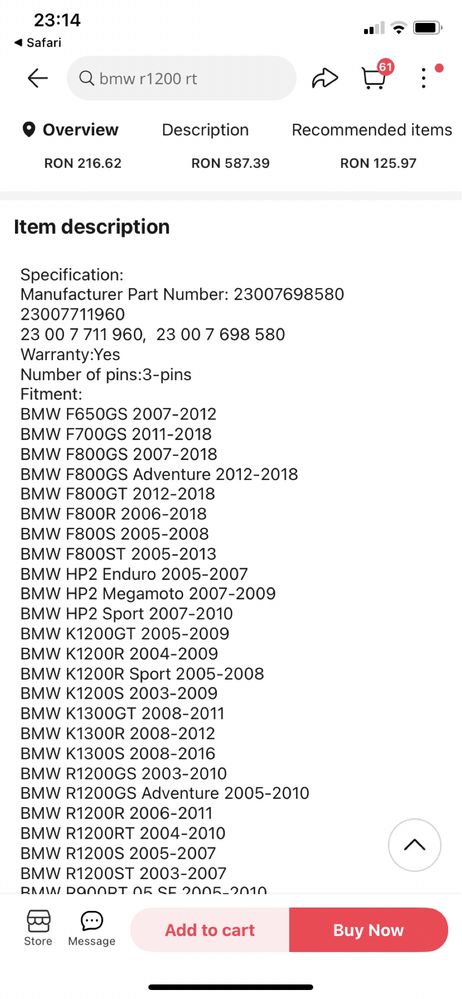 Senzor treapta viteza BMW r1200  , f 800 , f650