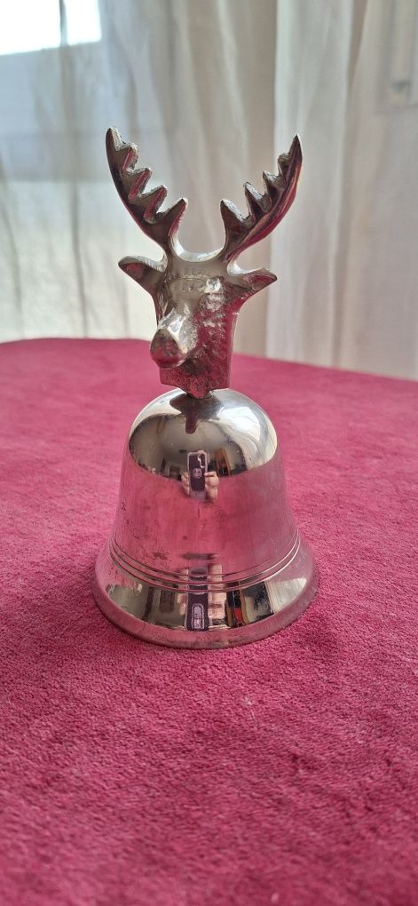 Clopotel din inox cu ornament cap de cerb
