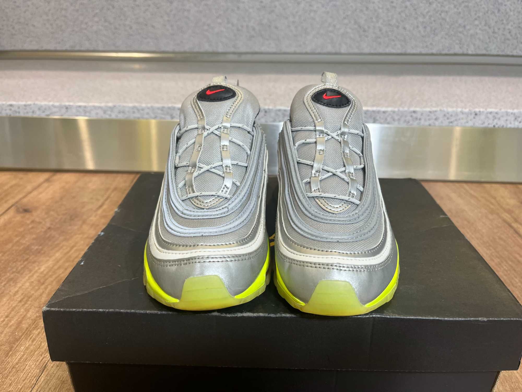 ОРИГИНАЛНИ *** Nike Air Max 97 Rft Metallic Silver/Red Orbit/Volt