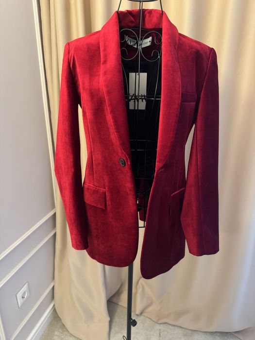 Сако Zara червено, кадифе