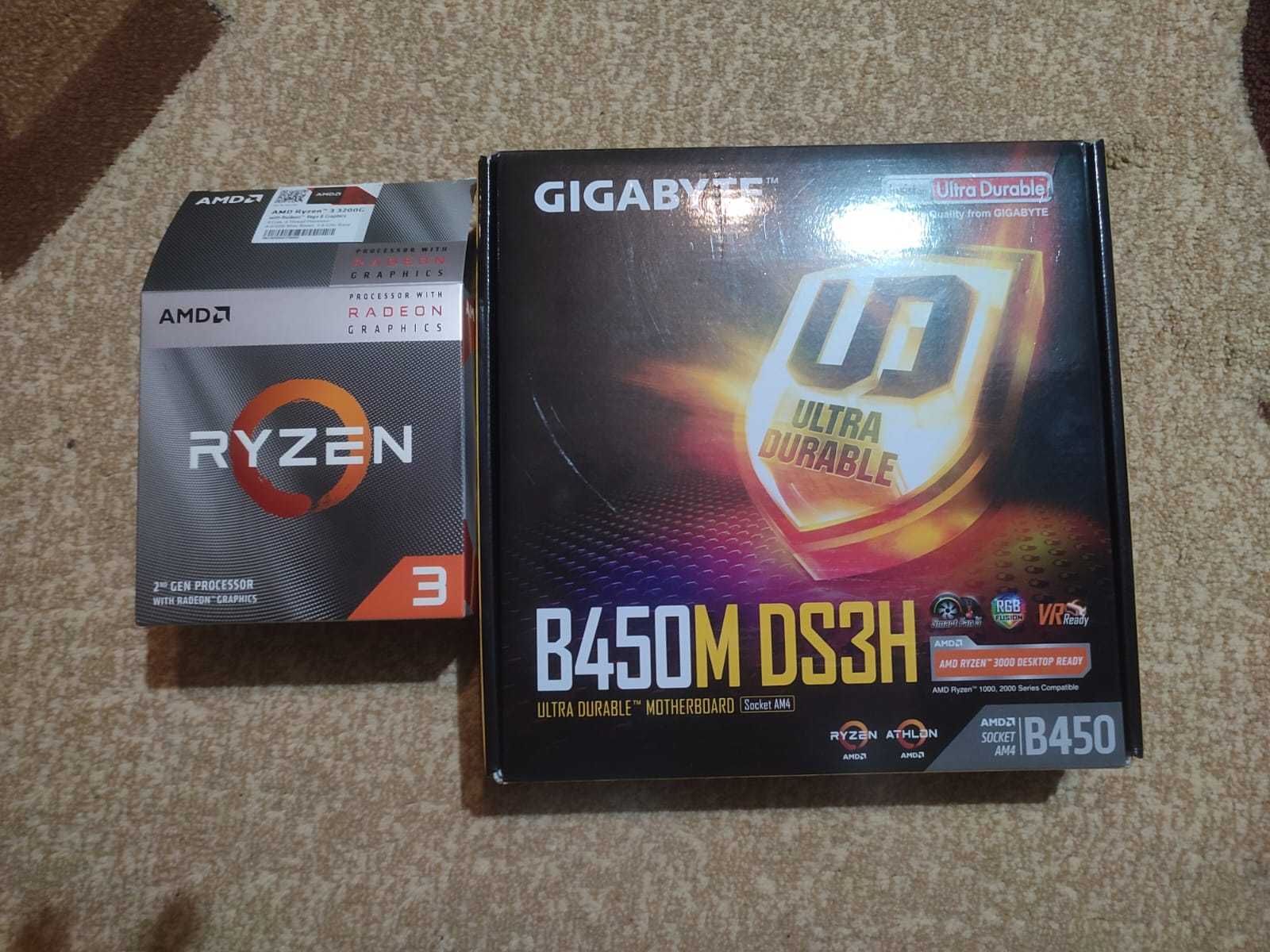 Kit placa de baza Gygabyte B450M DSH3 + procesor AMD Ryzen 3200G