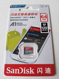 Бърза карта памет Micro SD марка SanDisk 64GB и 32GB