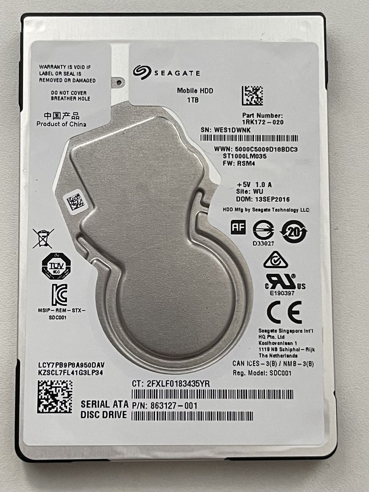 Hard laptop Seagate 1Tb