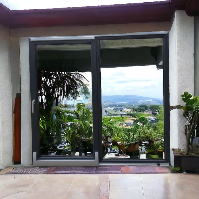 Usa culisanta glisanta  NOI 210x200cm cu  6 camere alb/nuc/antracit -