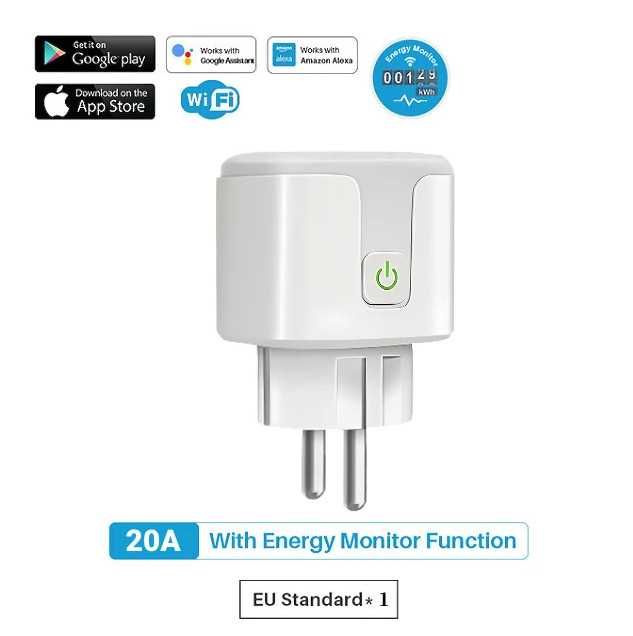 Умная розетка AUBESS Tuya WiFi 20A EU