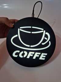Табличка с подсветкой кофе