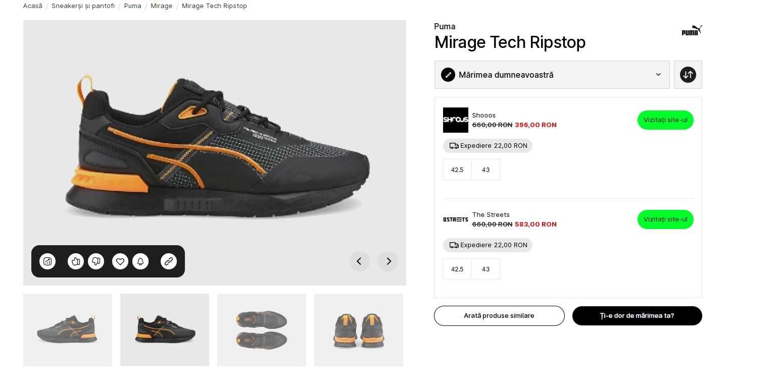 Puma Sneakers Mirage Tech Ripstop 381673 01 Negru/Orange - Marimea 45