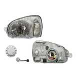 Far Hyundai Santa Fe 02.2001-03.2006 DEPO stanga/dreapta tip bec H4, carcasa gri, reglaj manual