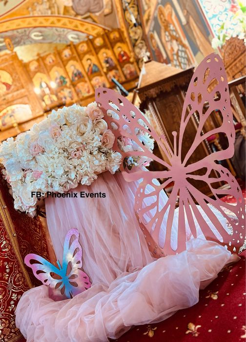 Aranjament cristelnita decor biserica botez tematica decoratiuni flora