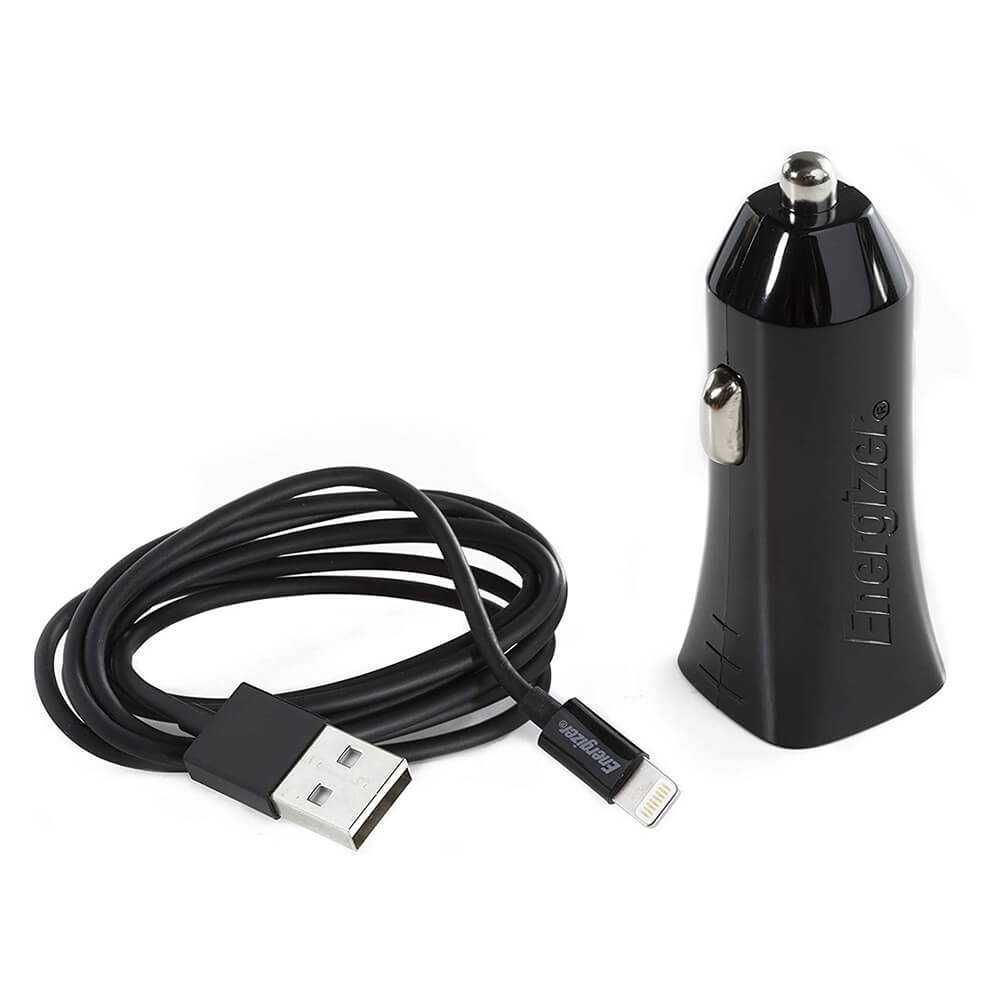 Energizer Dual USB Car Charger3.4A MFI Lightning Cable зарядно за кола