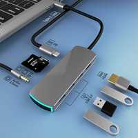 8 в 1 USB-C хъб HDMI, PDза лаптоп , таблет и моб.тел.