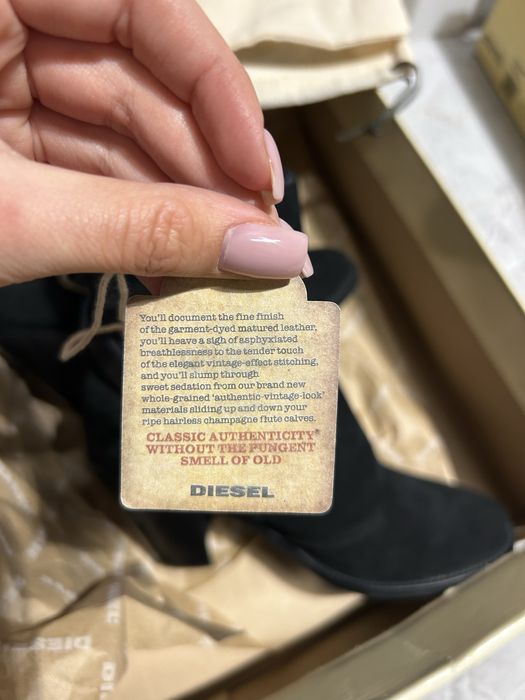 Diesel black suede ankle boots