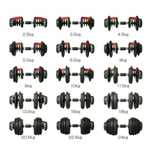 Set gantere, Zoco Body Fit® YL-007, greutate totala 48 kg, Negru