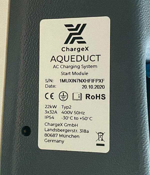 Stație încărcare auto ChargeX Aqueduct 22 kW Type 2 modul control