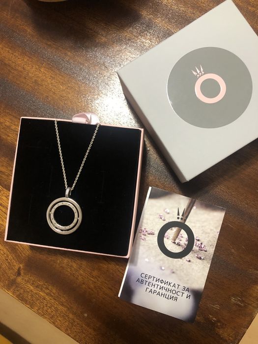 Ново сребърно колие Pandora, с въртящи се рингове