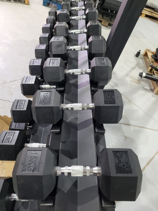Дъмбели хекс  шестограмни Дъмбели комплект 5-30kg set dumbells