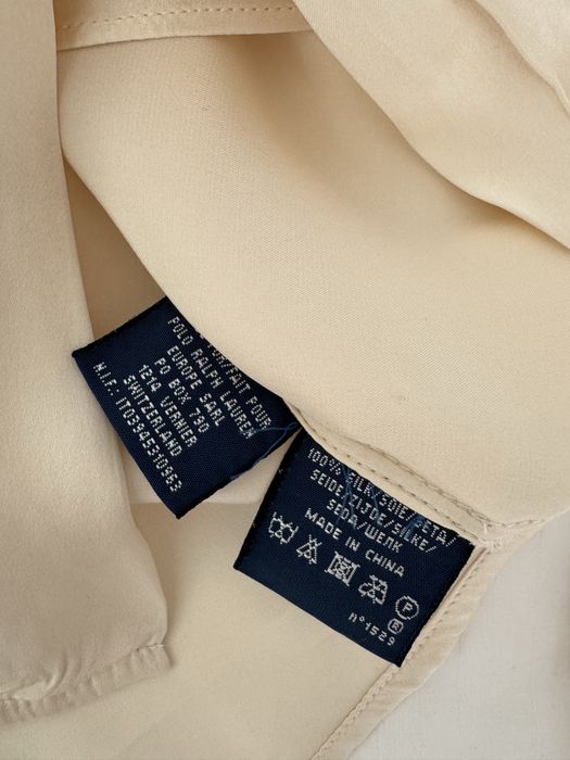 Cămașă Ralph Lauren din mătase naturală mărime S crem