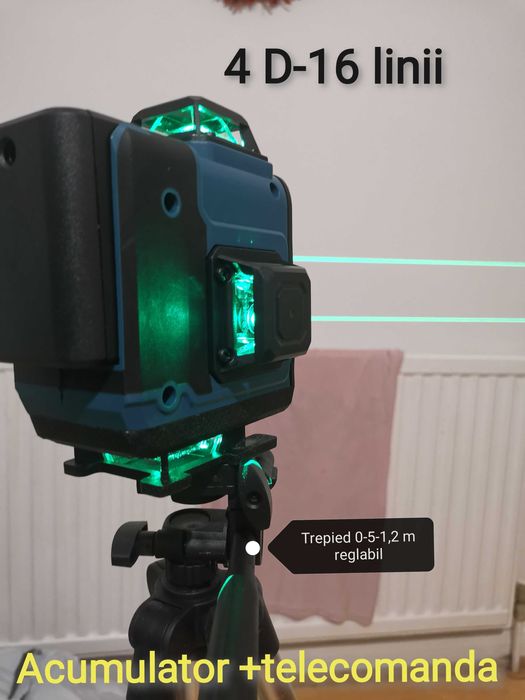 Nivela laser 16 linii, 4D, Autonivelare cu trepied 1,1metri