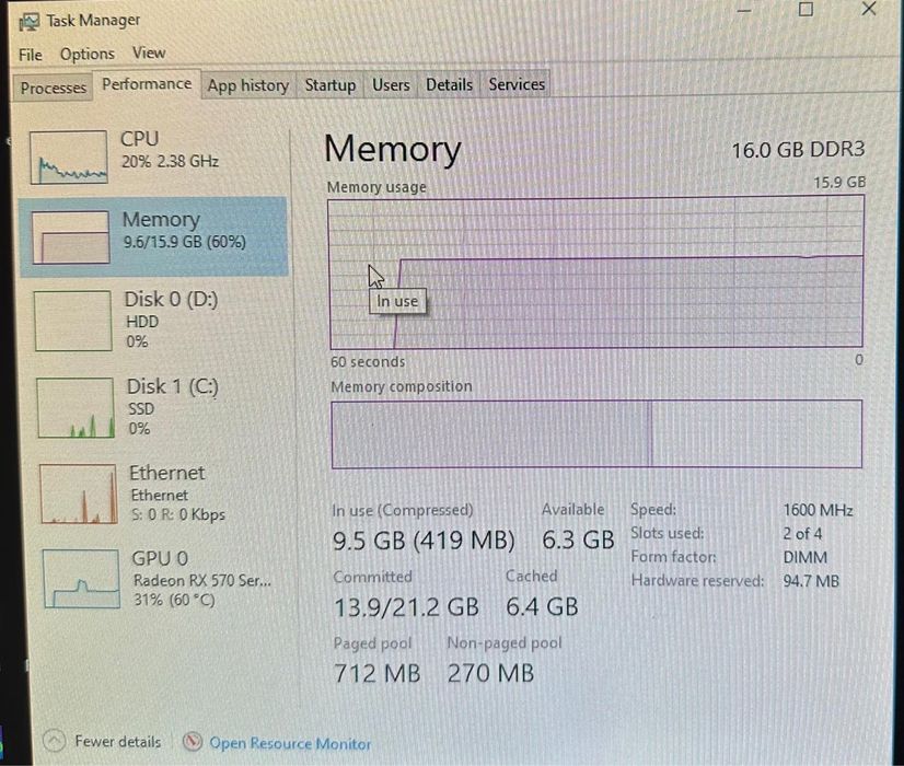 PC Gaming I7-4770, 16Gb Ram , Video 8GB Ram, RX 570, SSD 512+ 1TB HDD.