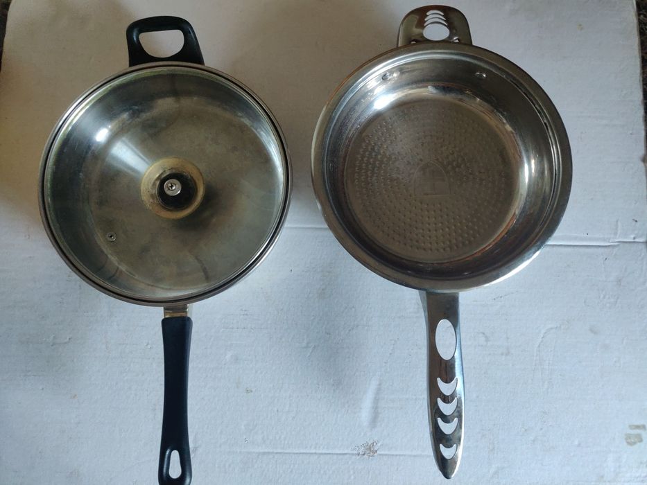 Tigai inox cu capac sticla Domotec Germania si fără capac