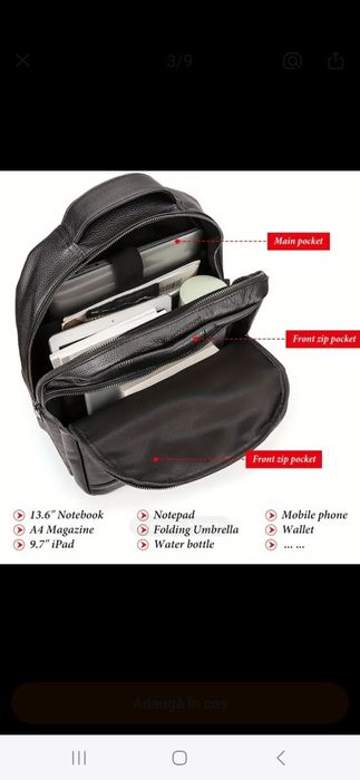 Rucsac piele naturala