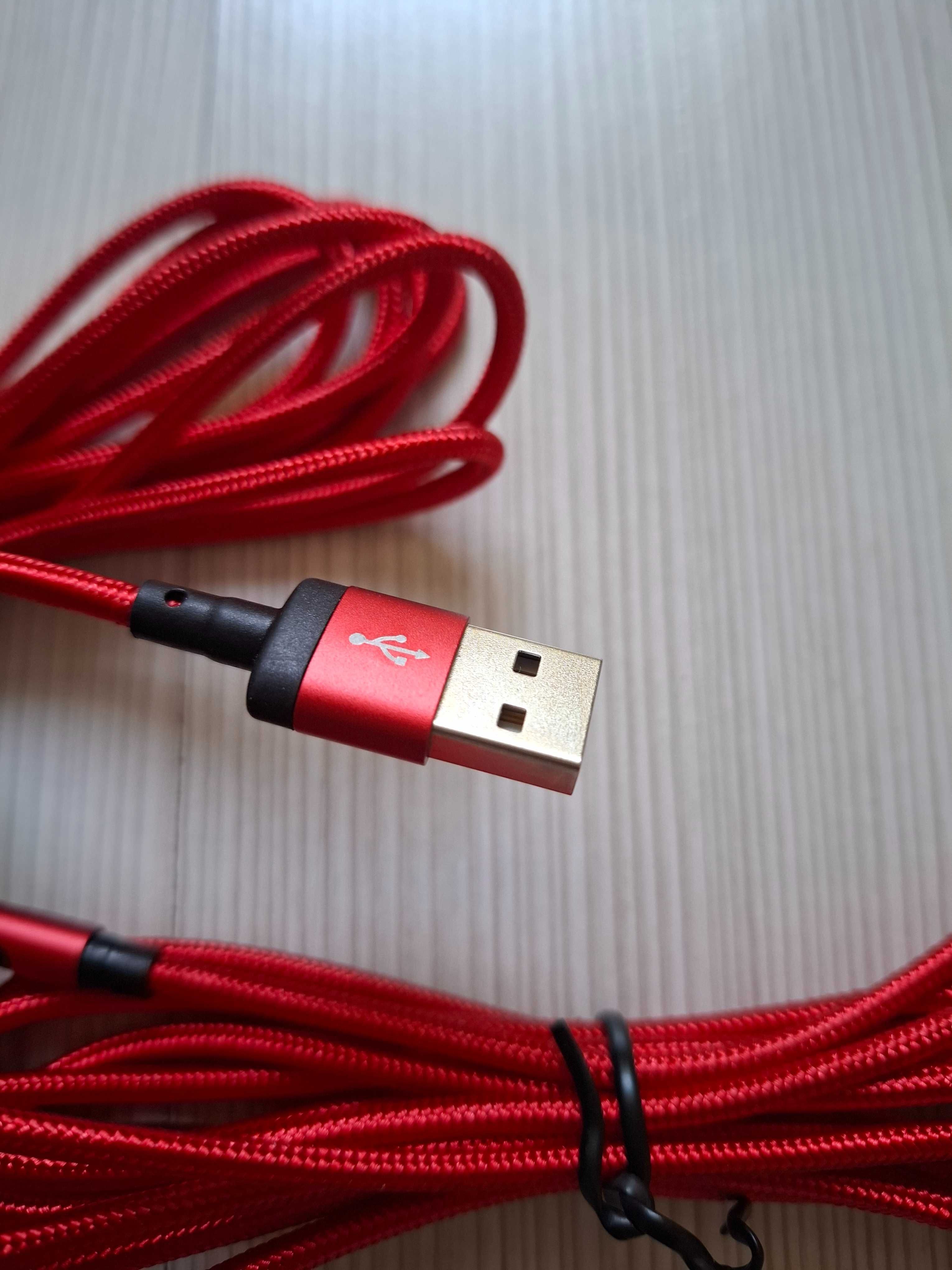 USB кабел за зареждане на телефон, магнитен конектор USB,  3 метра