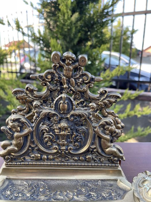Calimara deosebita din bronz cu suport scrisori