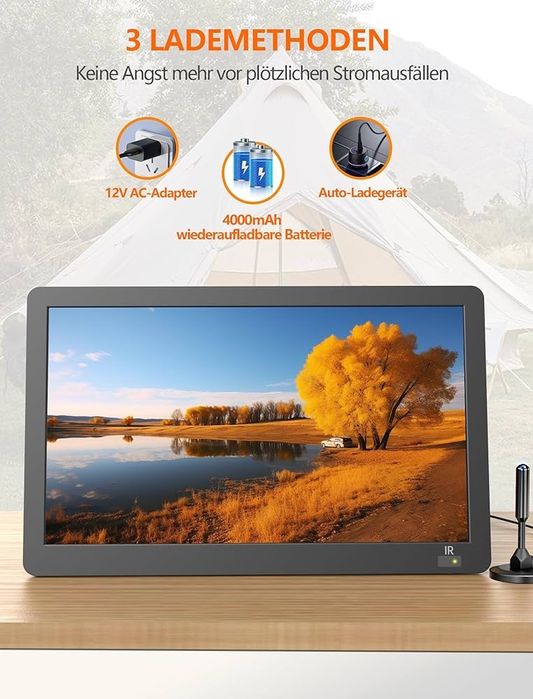 14" DVB-T2 преносим телевизор 1080р HDMI, USB TV