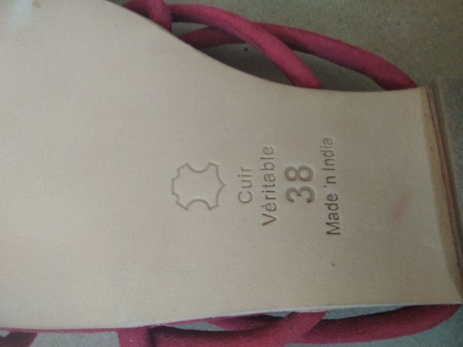 Papuci golden sun piele naturala  37-38 nou cu eticheta