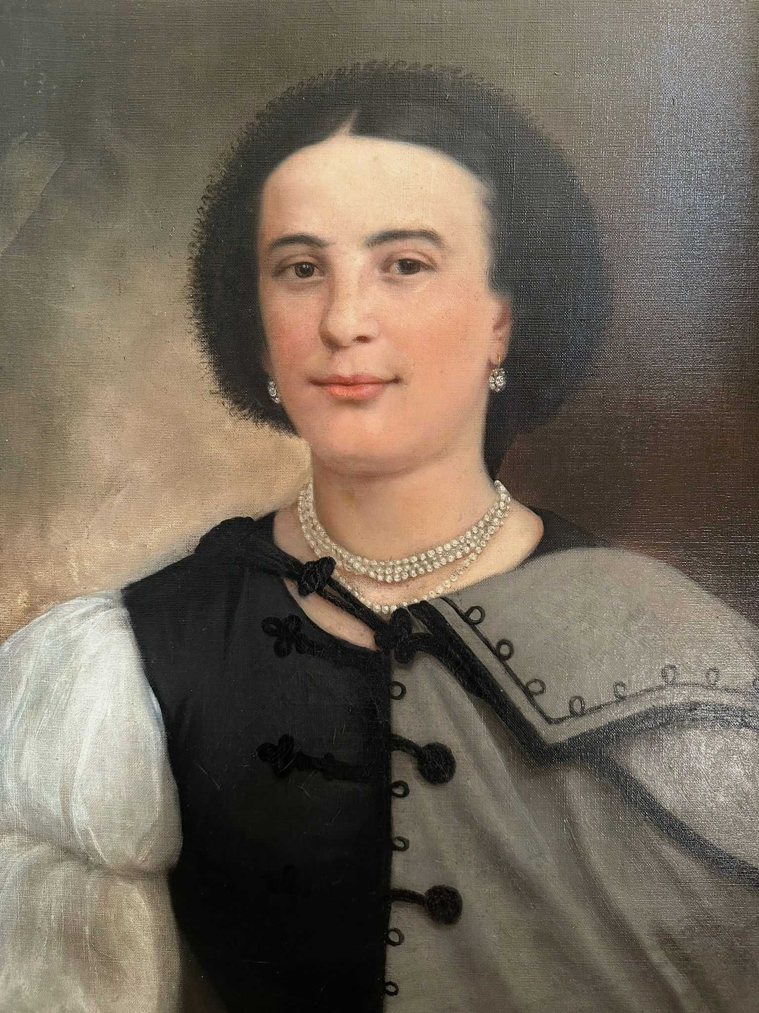 Tablou portret de femeie, școală Transilvania, sec. XIX