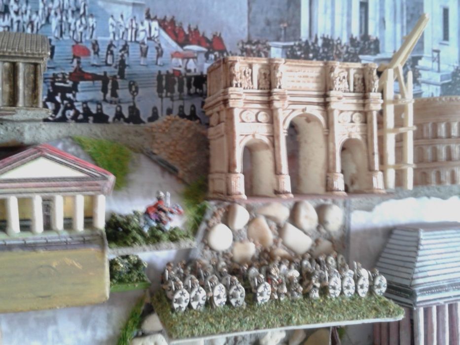 tablou diorama Roma antica cu figurine soldati romani 6mm