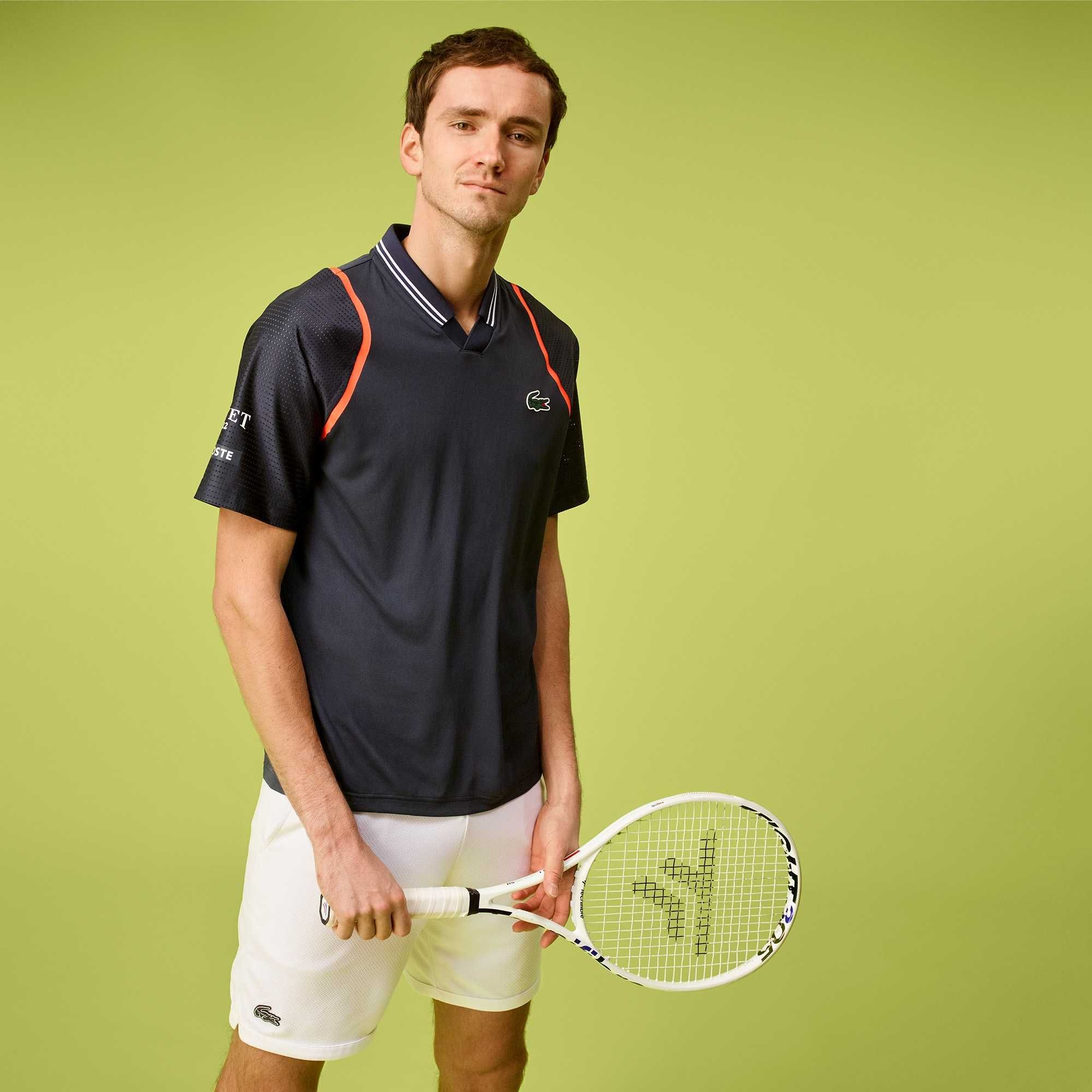 Lacoste Tennis x D. Medvedev - Оригинална мъжка тениска с яка р-р S