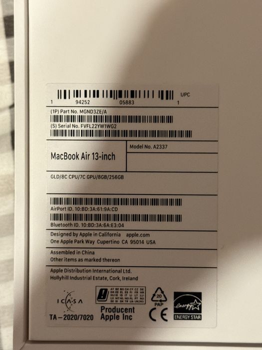 MacBook Air M1.