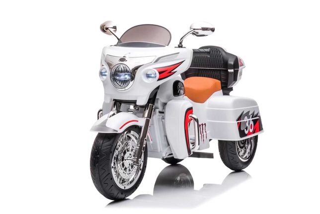 Motocicleta electrica Kinderauto BJN1800 2x 35W cu scaun tapitat White
