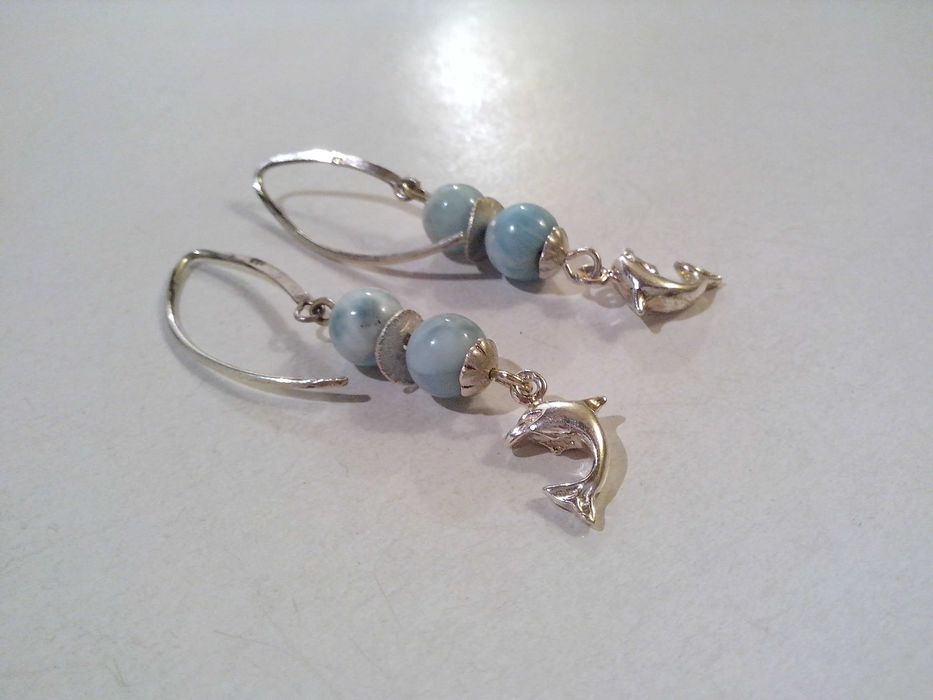 cercei argint si larimar,pietre semipretioase naturale