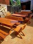 Set masa lemn masiv ,foisor rustic, balansoar bila de brad.