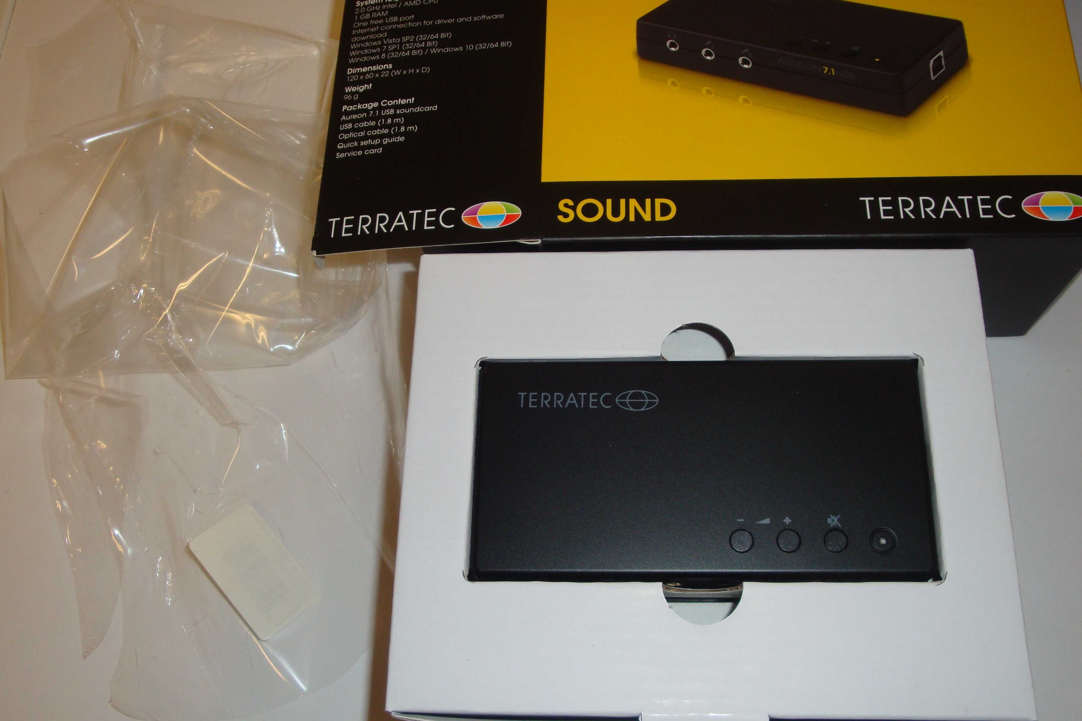 Aureon Terratec sound card usb placa audio externa 7.1 surround optic