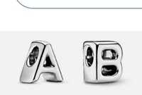 Сребърна сребърни буква букви за 
гривна пандора PANDORA ,A и B