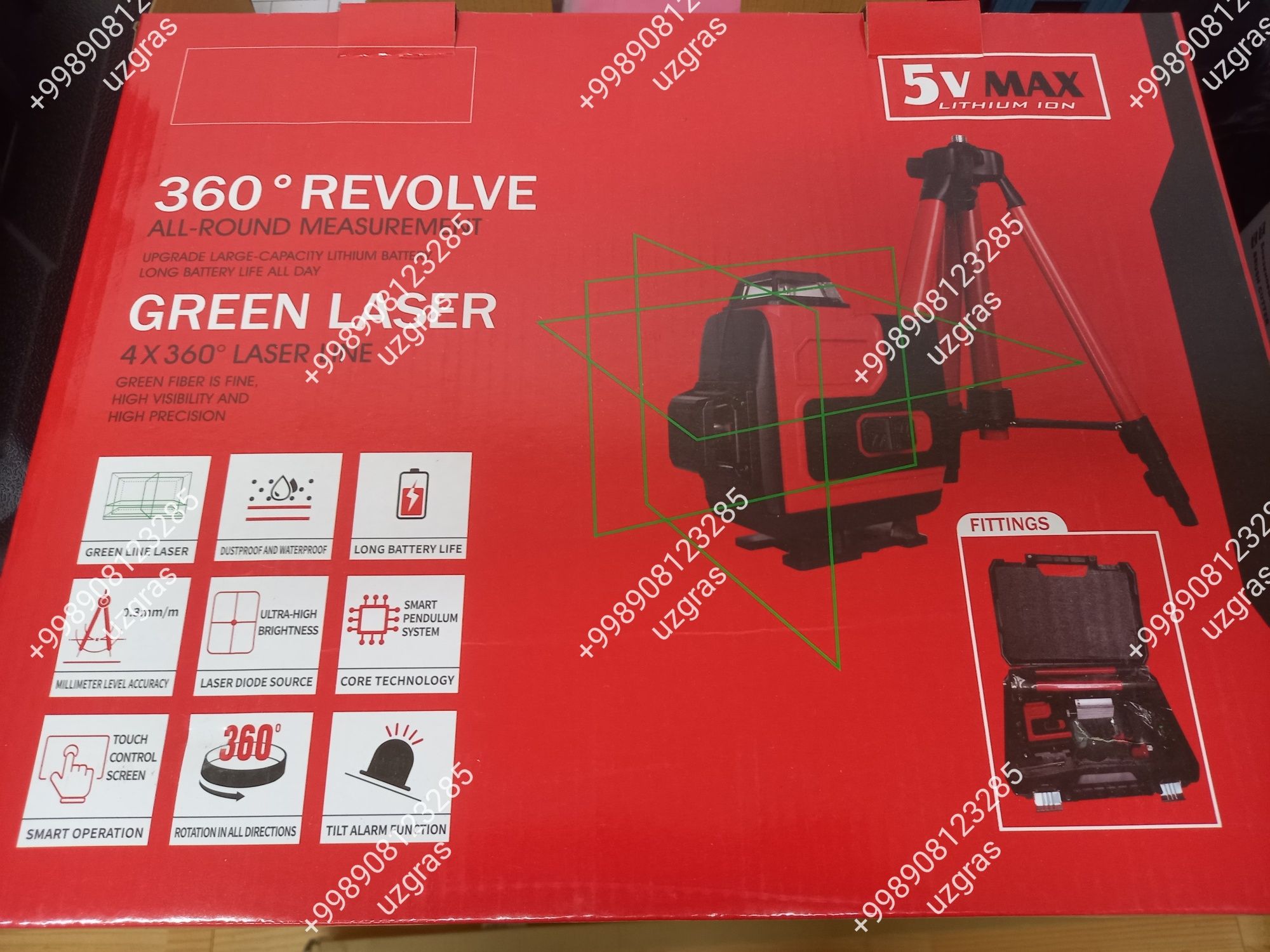 Бепул доставка лазерный уровень Milwaukee 4D 360⁰ 16 линия зеленый луч