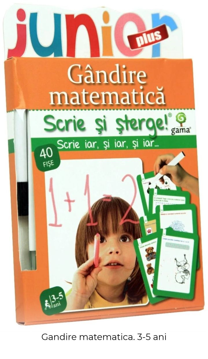 Gandire matematica. Scrie si sterge. 3-5 ani. Ed. Gama