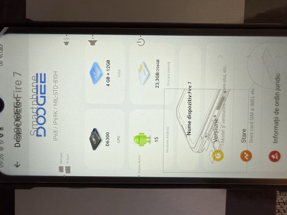 DooGee Fire 7 256gb 16gb Telefon santier mecanoc nou